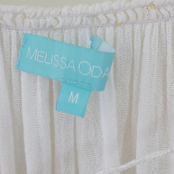 Melissa Odabash Ivory Yellow Embroidered Blouse Top size Medium - Picture 6 of 8